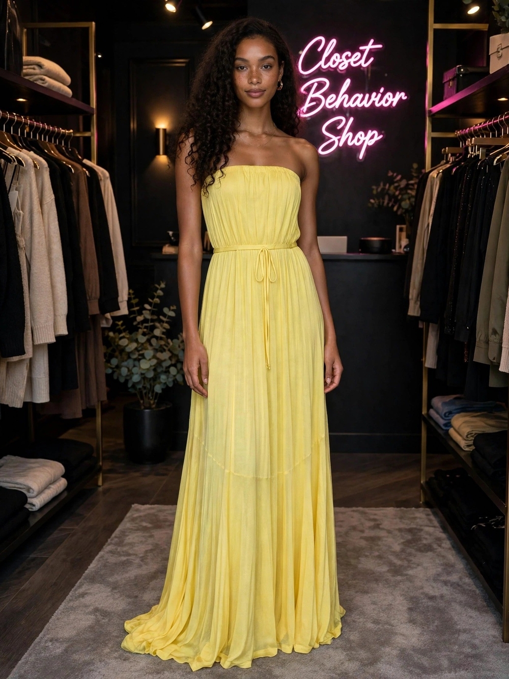 Strapless Yellow Maxi Dress - Elegant Summer Gown